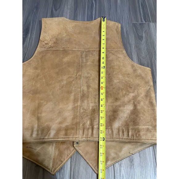 Coronado Leather Vest Mens 52 Brown/Tan Concealed Carry Holster Snap Button - Picture 7 of 13
